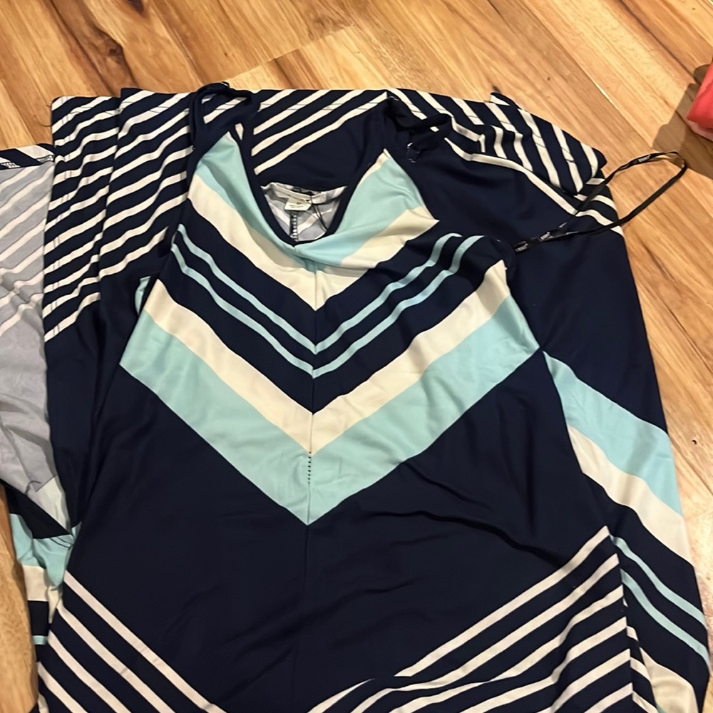 Long dress- different shades of blue with white stripes